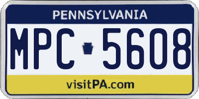 PA license plate MPC5608