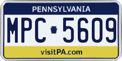 PA license plate MPC5609