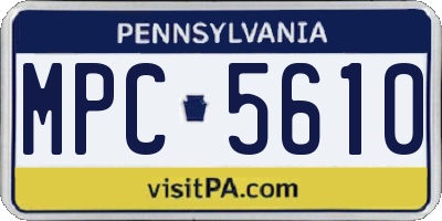 PA license plate MPC5610