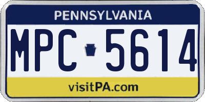 PA license plate MPC5614