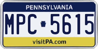 PA license plate MPC5615