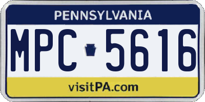 PA license plate MPC5616