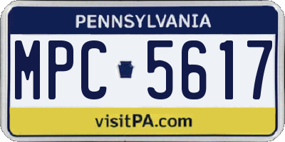 PA license plate MPC5617