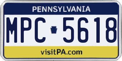 PA license plate MPC5618