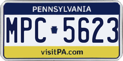 PA license plate MPC5623