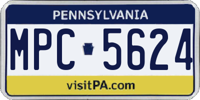 PA license plate MPC5624