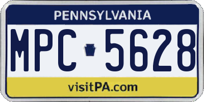 PA license plate MPC5628