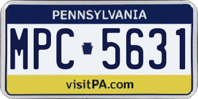 PA license plate MPC5631