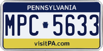 PA license plate MPC5633