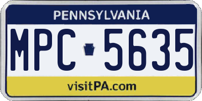 PA license plate MPC5635