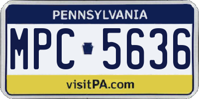 PA license plate MPC5636