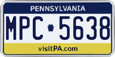 PA license plate MPC5638
