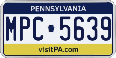 PA license plate MPC5639