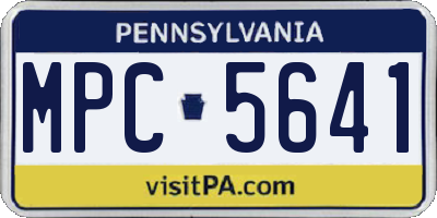PA license plate MPC5641