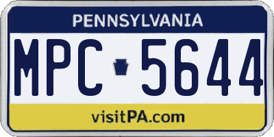 PA license plate MPC5644