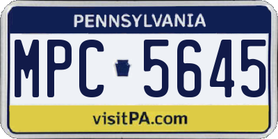 PA license plate MPC5645