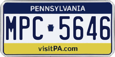 PA license plate MPC5646