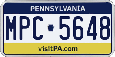 PA license plate MPC5648