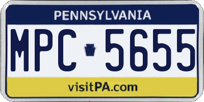 PA license plate MPC5655
