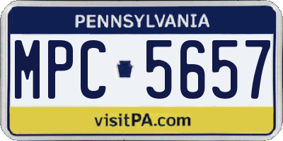 PA license plate MPC5657