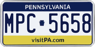 PA license plate MPC5658