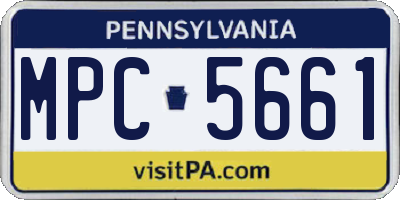 PA license plate MPC5661