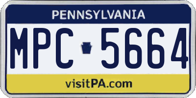 PA license plate MPC5664