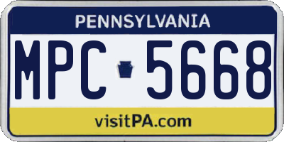 PA license plate MPC5668