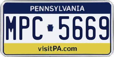 PA license plate MPC5669