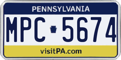 PA license plate MPC5674