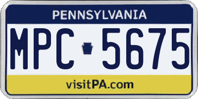 PA license plate MPC5675