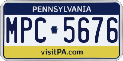 PA license plate MPC5676