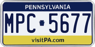 PA license plate MPC5677