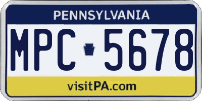 PA license plate MPC5678