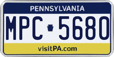 PA license plate MPC5680