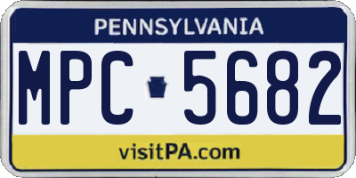 PA license plate MPC5682