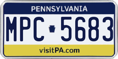 PA license plate MPC5683