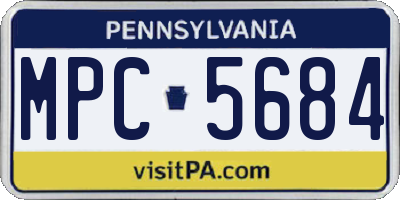 PA license plate MPC5684