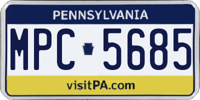 PA license plate MPC5685