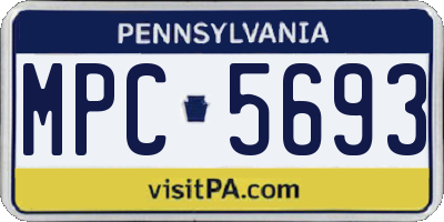 PA license plate MPC5693