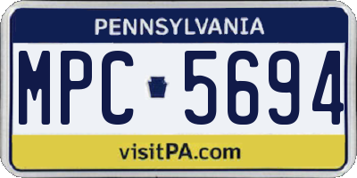 PA license plate MPC5694