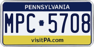 PA license plate MPC5708