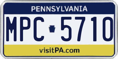 PA license plate MPC5710