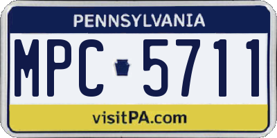 PA license plate MPC5711