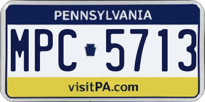 PA license plate MPC5713