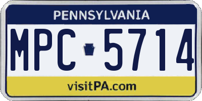 PA license plate MPC5714