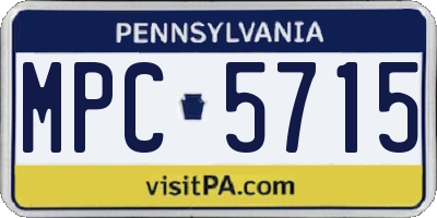 PA license plate MPC5715