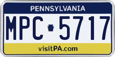 PA license plate MPC5717
