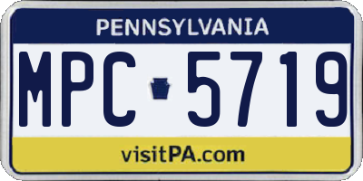 PA license plate MPC5719