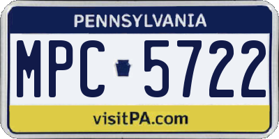 PA license plate MPC5722